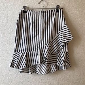 Striped Mini Ruffle Skirt